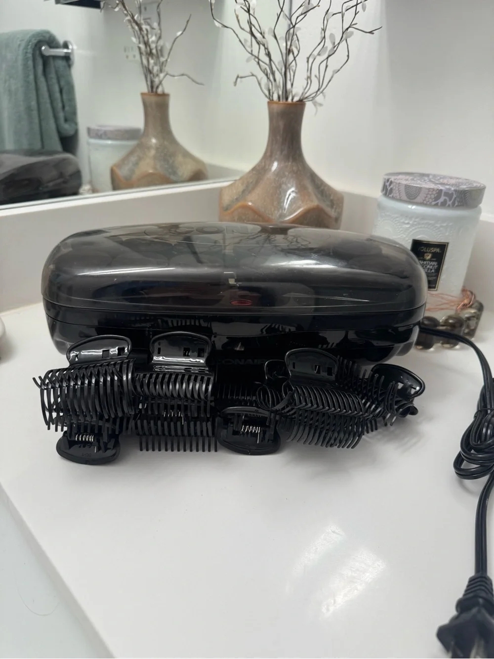 Black Hair Hot Rollers Set with Clips - Conair